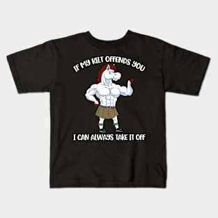 If My Kilt Offends Funny St. Patrick's Day Gift Kids T-Shirt